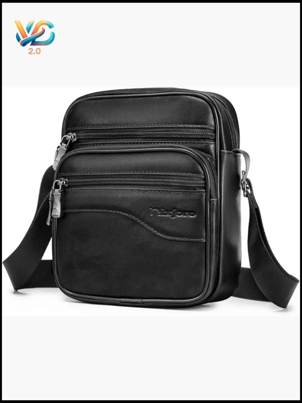 Men's Vegan Leather Crossbody Bag Messenger Satchel Sling Shoulder Purse for